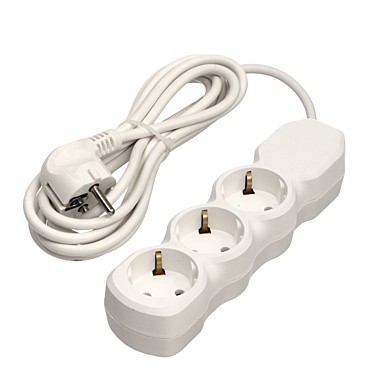 Удлинитель сетевой 3 розетки ПВС 3х0,75мм², 10А, с/з, 3м