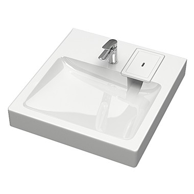 Марго V58D1 раковина над стиральной машиной 50х54,6х8,8 из литьевого мрамора Bergg