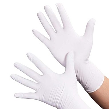 Перчатки нитриловые белые р.М 1 пара