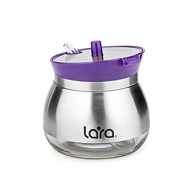Сахарница с дозатором LARA LR08-34 Violet (фиолет) 300мл, стекло, сталь
