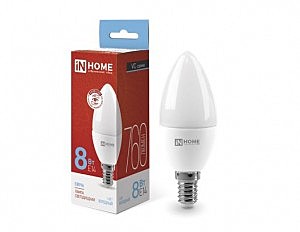 Home лампа св/д VC свеча C37 E14 8W(760lm) 6500K