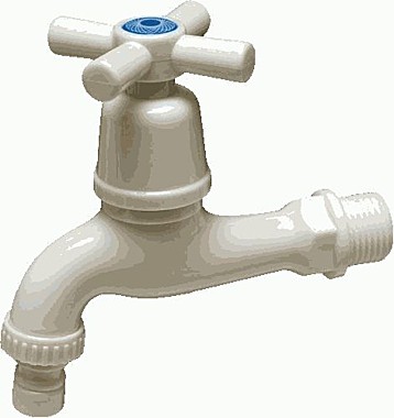 Кран пласт.водоразб. белый 20613