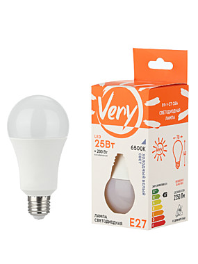 Лампа светодиодная груша, A70, 25Вт, 6500К, E27