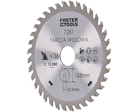 Пильный диск по дереву 125мм х 22,2 мм для УШМ 40з.