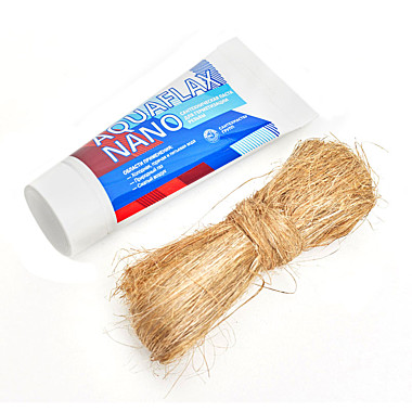 Набор для уплотнения резьбовых соединений Aquaflax nano, паста 30гр + лен 15гр 04050