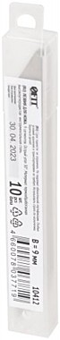 Лезвия для ножа технического 9 мм, 9 сегментов, угол 30 градусов (10 шт.) FIT 10412