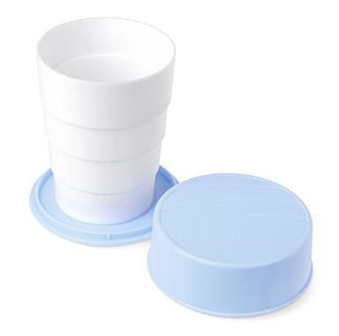 Стаканчик складной дорожный «Дринк» 0,14л. голубой-белый