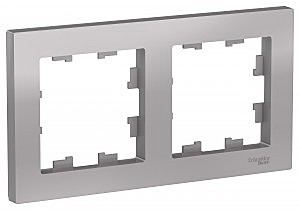 Рамка  СУ 2мест.Schneider AtlAsDesign алюмин.ATN000302