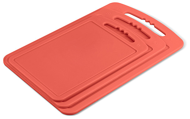 Доски разделочные набор 3шт коралловый