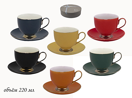 Чайный набор Lenardi, фарфор, 12 предметов, в подарочной упаковке, арт. 181-181