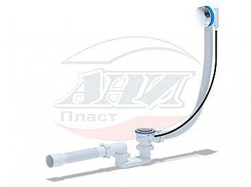 Сифон д/ванны Ани ПОЛУАВТОМАТ плоск., регулир., с гофр. трубой (EM701)
