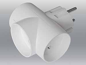 Тройник разветвлитель 3роз.3Т 6А белый Toker