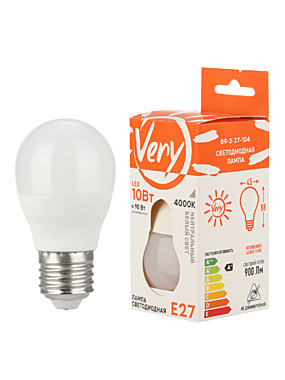 Лампа светодиодная шар GL45,10Вт, 4000К, E27