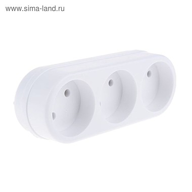 3L разветвлитель (тройник) 3роз. 6А белый Toker