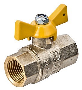 Кран шар. газ. VALGAS, рукоятка бабочка 3/4