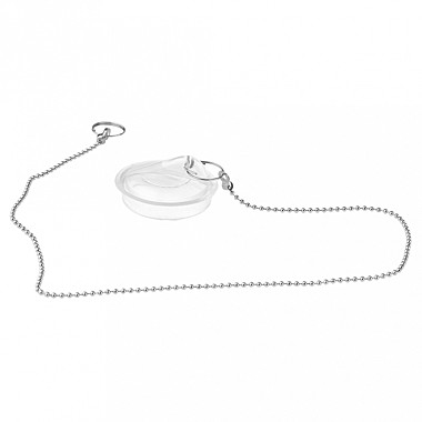 Пробка для ванной д4,3см, h2,5см, силикон, с цепочкой 50см, прозрачный 