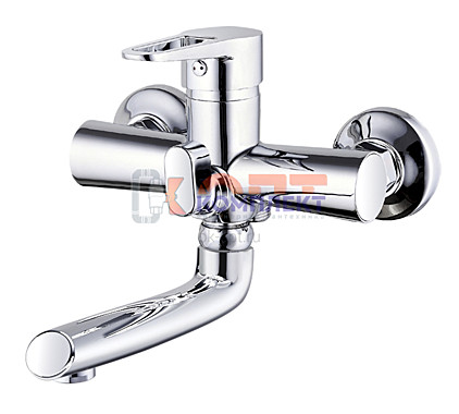 Смеситель G.Lauf для ванны с литым пов. изливом 150мм, ø35, встр. переключение NUD3-A045