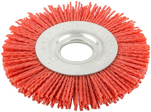 Корщетка-колесо нейлоновая, посадочный диаметр 22,2 мм, Профи 100 мм 38791