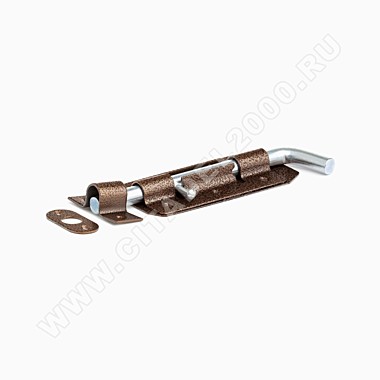 Засов накладной ГАРАЖНЫЙ (медь) с круглым ригелем L-210 мм