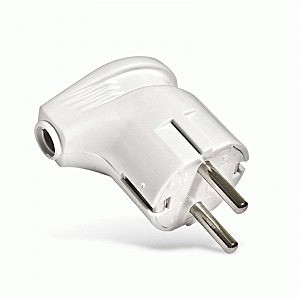 Вилка 16А 250В угловая белая Universal