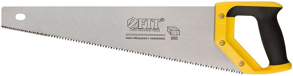 Ножовка по дереву, крупный кален.зуб 5 ТPI с запилом 7 ТPI, 2D заточка, пласт.прорезинен.ручка 450 м