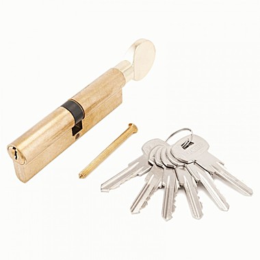 Цилиндровый механизм АЛЛЮР A.G 80-6К ВР с вертушкой, латунь