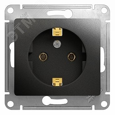 GLOSSA розетка с заземлением,антрацит GSL000743