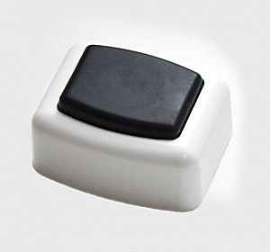 HEGEL кнопка звонка (выкл. для быт. звонка) ОУ 1 кл. бел. (АБС-пластик) А1-03