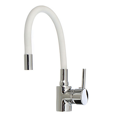 Смеситель кухня Ex-Promt Kitchen картридж д.40мм, гибкий излив, white Ex125.4-11 лат.,без подв.