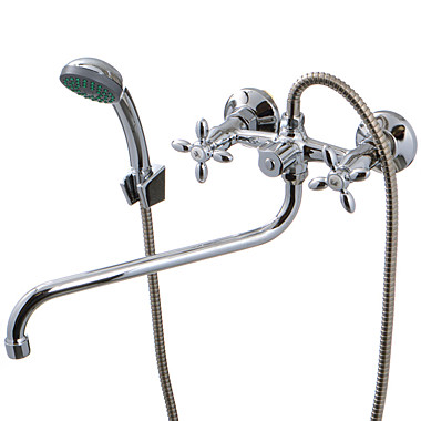 Смеситель ванна Ex-Promt пластик ручка крест 3/8