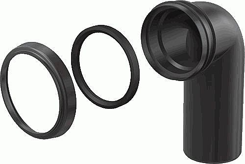 Колено стока, комплект DN90/90 М908 Alcaplast