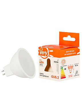 Лампа светодиодная 6Вт, 4000К, GU5.3