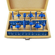 Набор фрез по дереву 12 предметов 8мм.хвост деревянная коробка 308FZ-HP12-8D1