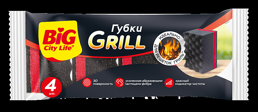 Губки кухонные BIG City GRILL 14410325 4 шт