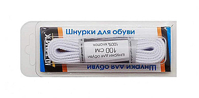 Шнурки 100 см. плоские БЕЛЫЕ Штрих