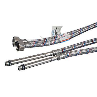 подводка для смесителя гибкая нерж. с удлиненным штуцером 60см ТР (пара) M10*105/*85