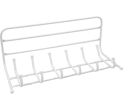 Вешалка настенная металлическая с полкой белая ВП6, NIKА