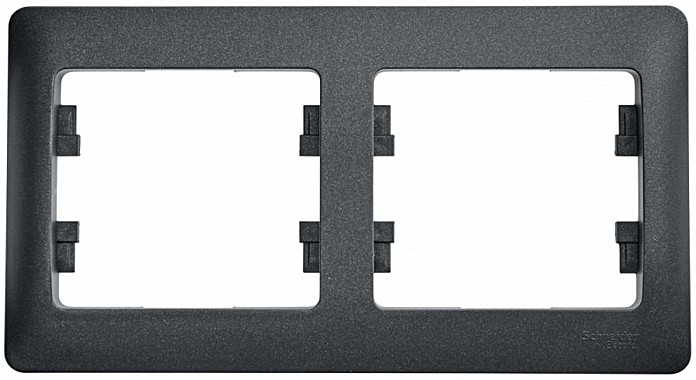GLOSSA рамка 2 местная антрацит гориз.СУ Schneider