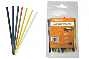 TDM ТУТнг 2/1 термоусаживаемая трубка набор, цена за набор (7цв по 3шт 100мм)