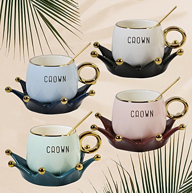 Чайная пара 3пр. корона AZ2023-1795 55-286