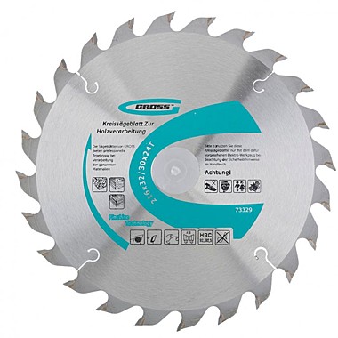 Диск пильный по дереву Gross 216x32мм. 24 зуба +кольцо32*30мм.