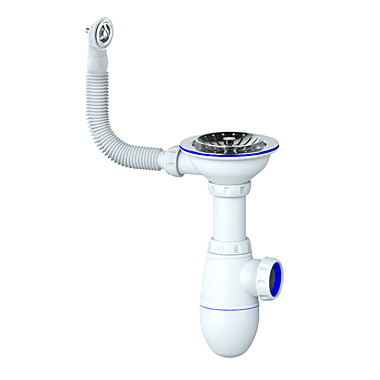 Сифон для мойки с выпуском 3 1/2*40 и круглым переливом без отвода Unicorn В411Р