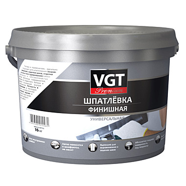 Шпатлевка финишная универсальная VGT Premium, 16 кг