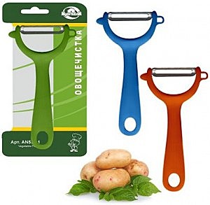 Овощечистка горизонт.лезвие, пластиковая ручка микс AN53-11 Мультидом