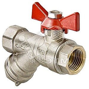 Кран шаровой 1/2' ВВ со встроенным фильтром ручка бабочка VT.293.N.04 VALTEC