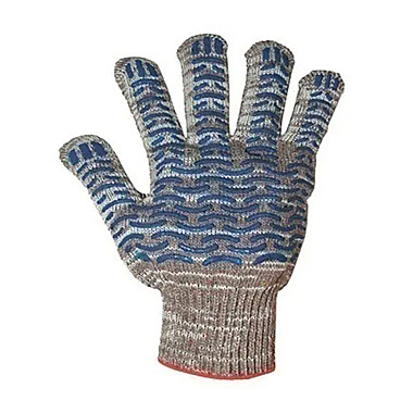 Перчатки трикотажные с ПВХ точкой серый меланж