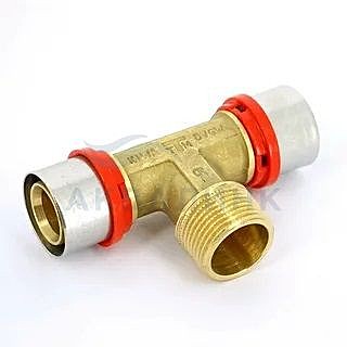 Тройник пресс с переходом на нар. р. 20х1/2