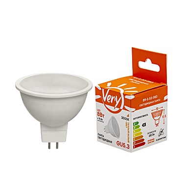 Лампа светодиодная JCDR 8Вт, 3000К, GU 5,3