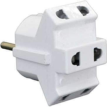 Разветвитель-переходник (тройник) 3 гн. 10A 250В плоская вилка белый AY-KA 