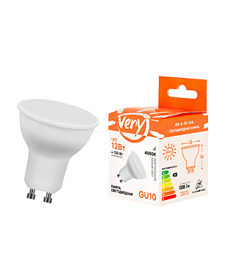 Лампа светодиодная 12Вт, 4000К, GU10